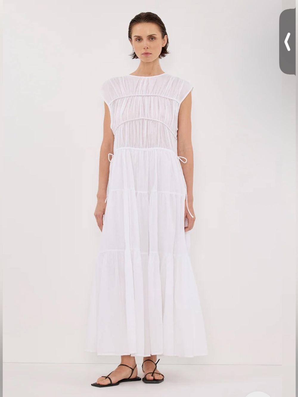 DISSH White Tiered Maxi Cotton Dress